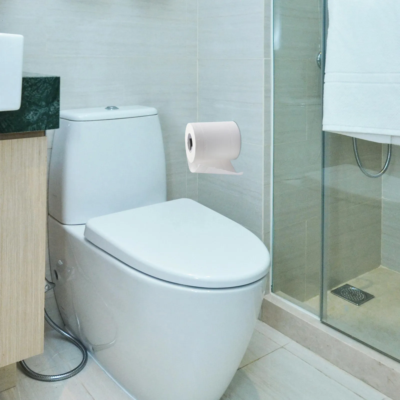 5Pcs Toilet Chair Tissue Holder Plastic Waterproof Paper Roll Stand for Commode Chair Bedside Bathroom Elderly Nursing Patient