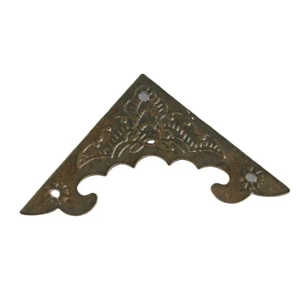 Brass Bronze Decorative Flower Pattern Jewelry Box Wooden  Box Protect Cover Corner Brackets Corner Foot Corner Protector