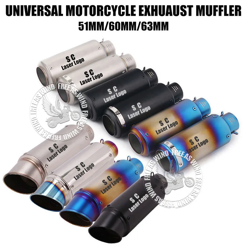 Universal 51mm60mm63mm ID sc Motorcycle Exhaust Muffler Escape for Moto GP Project Racing Profession Exhaust Modified Accesso