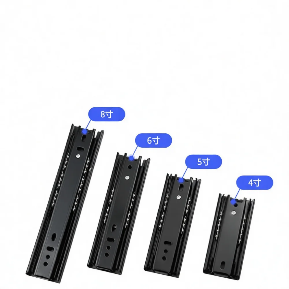 Drawer Slide Rail Ultra Short 3 Section Telescopic Stainless Steel Quiet Ball Bearing Furniture Hardware Cabinet Drawer Runner