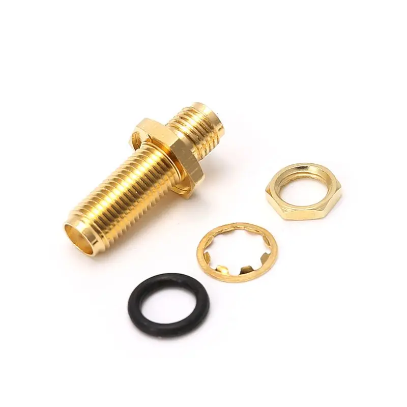 E9LB SMA Female RF Connector Straight Coaxial Converter Adapter Panel Mount O-Ri