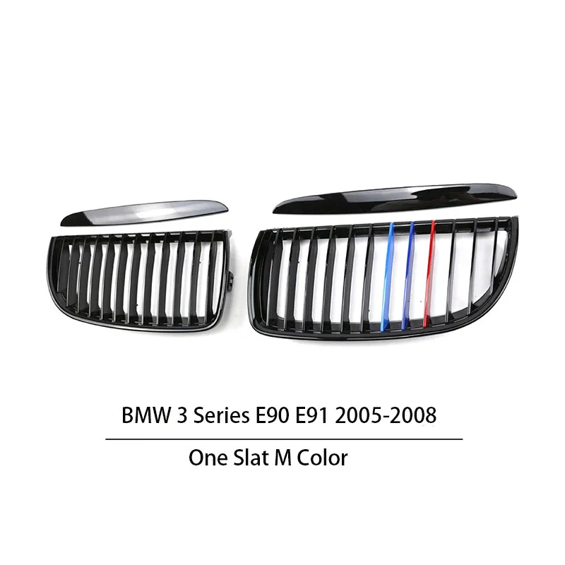 

Car Front Bumper Grille Black Grille Kidney Grill Racing One Slat Grilles Abs Fit For Bmw 3 Series E90 E91 2005 2006 2007 2008