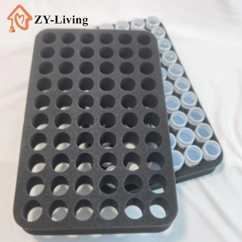 Black 60 Slot Foam Pad Removable Bottom Divider Holds 60 Bottle15 Ml/10ml Bottles Of Nail PolishOr Essential Oil Storage Tool