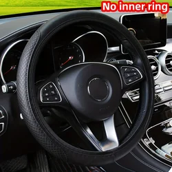 Universal Fit PU Leather Steering Wheel Cover - Non-Slip, Sweat-Absorbing, Easy Install, Enhances Vehicle Interior