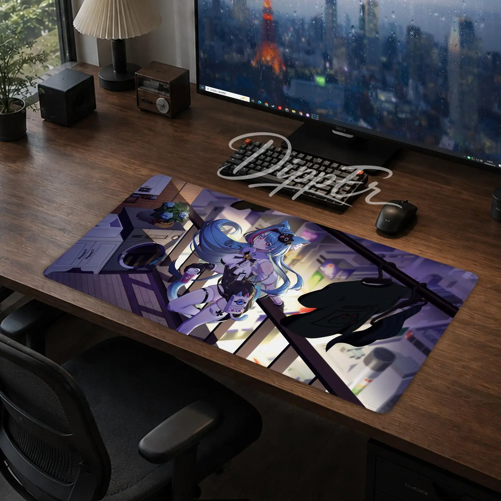 Neverness to Everness Mauspad, Gaming-Büro-Schreibtischunterlage, rutschfestes großes Mauspad, DIY-Tastaturunterlage, genähte Kante, Gummibasis