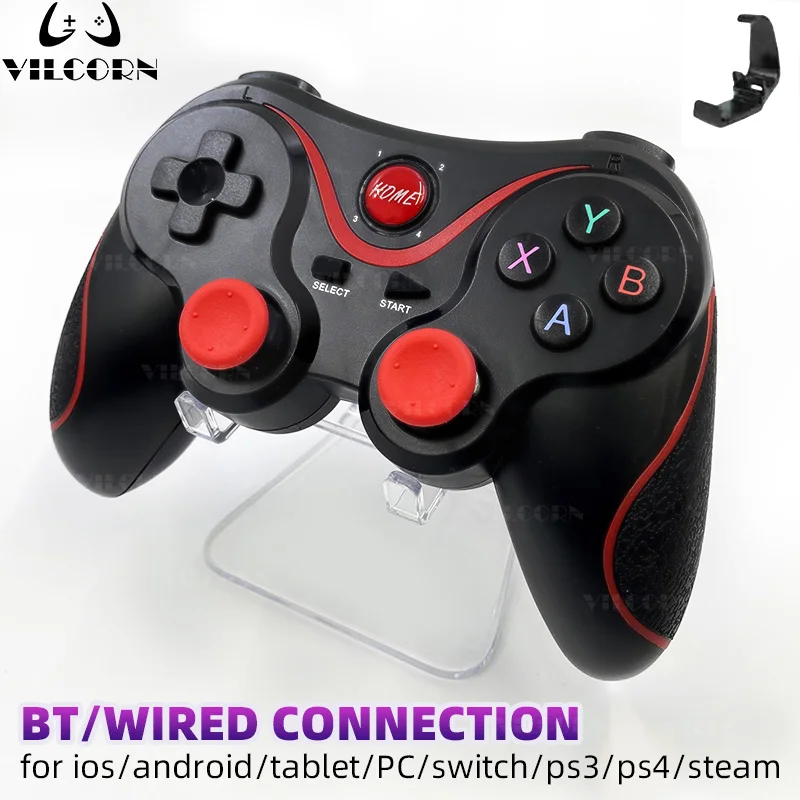 VILCORN X3 Wireless Mobile BT Gaming Controller for IOS/Android/Tablet/PC/Switch/PS3/PS4/Steam Gamepad Joystick With Box Holder