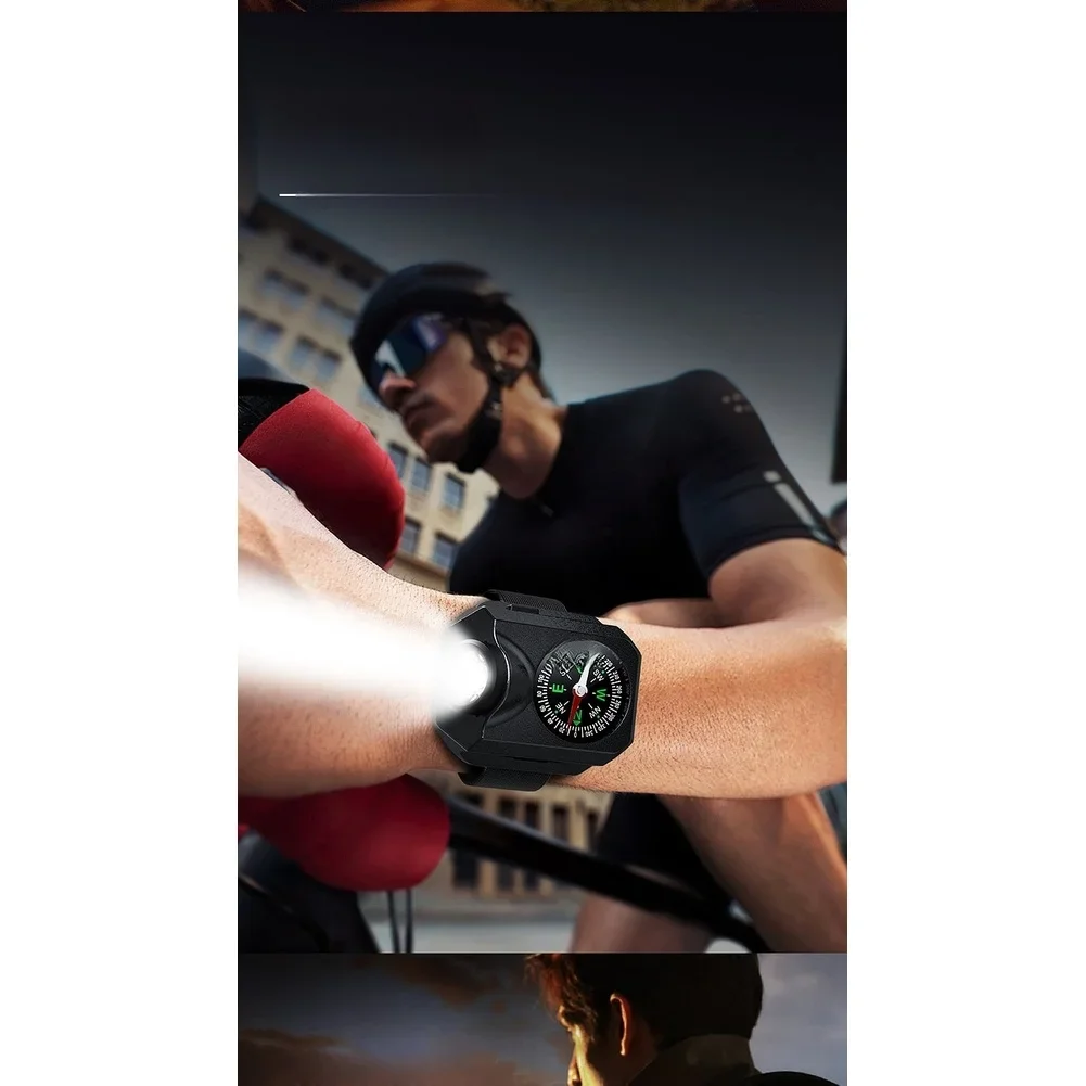 Type C Charged LED Wrist Light for Outdoor Enthusiasts Featuring 5 Modes High Medium Low Strobe SOS and Built in