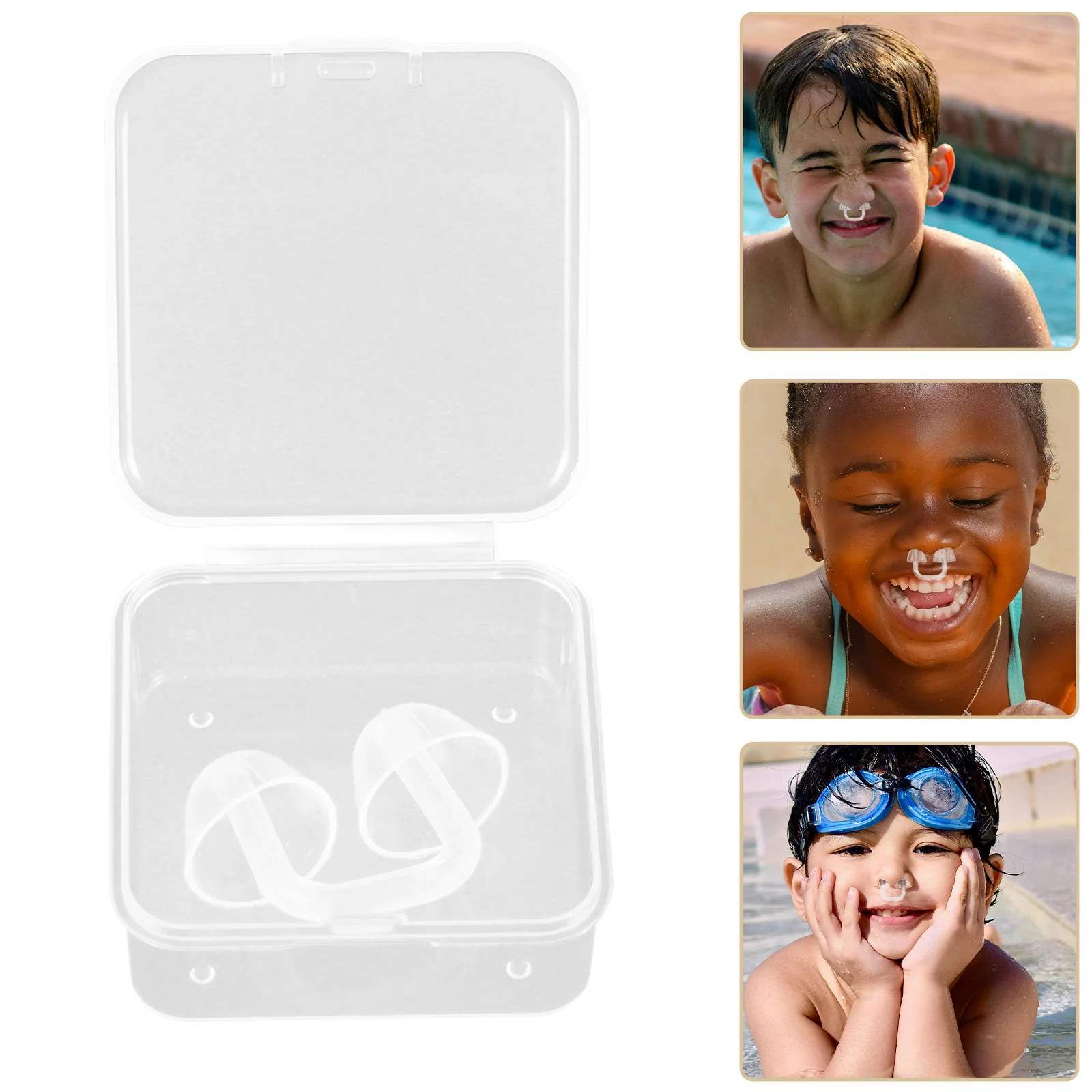 مشبك أنف للسباحة من أجل سدادات أنف السباحة الشفافة البلاستيكية خفيفة الوزن ومتينة لمعدات السلامة الرياضية في حمام السباحة #5