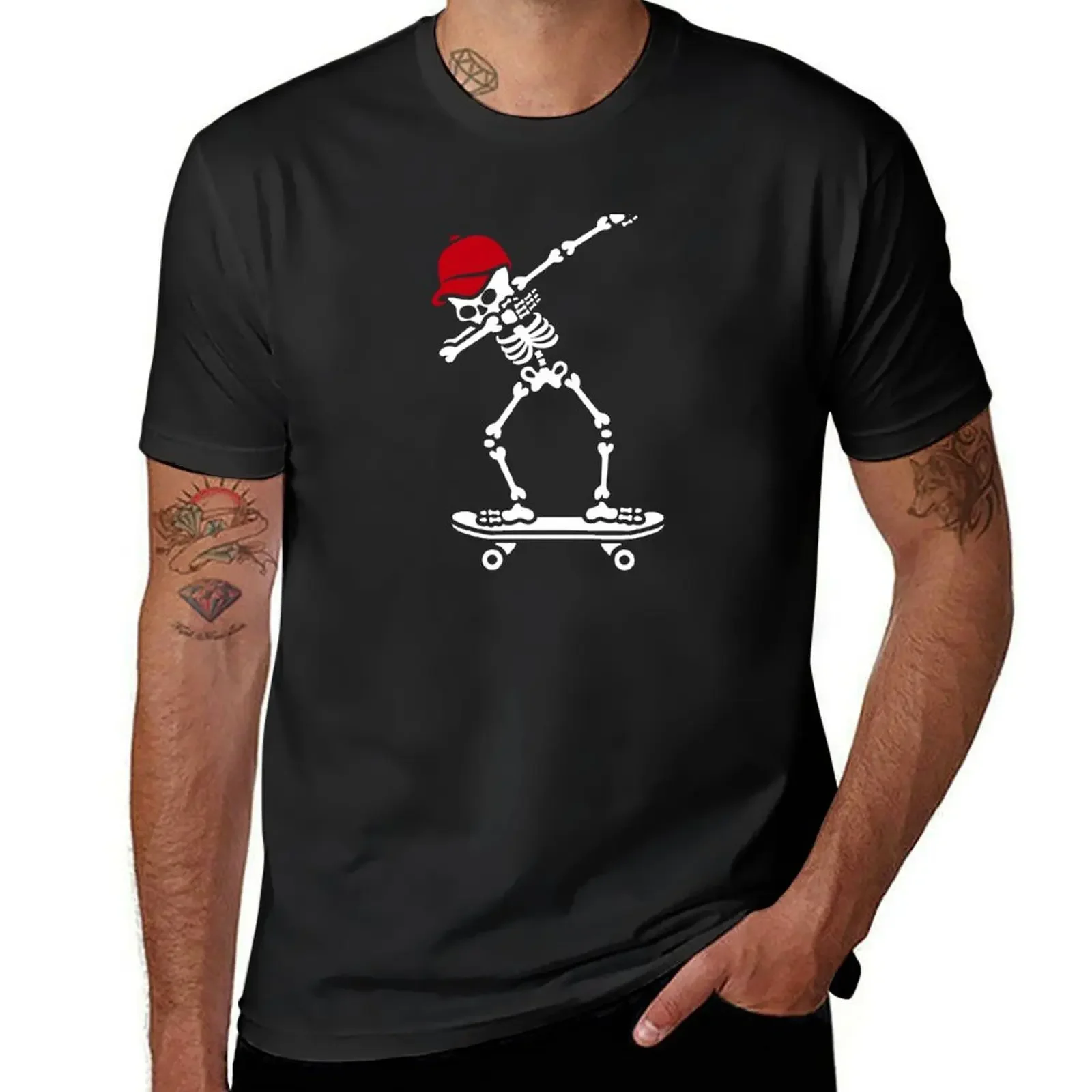 

Dab dabbing skeleton skateboard skater T-Shirt quick-drying oversizeds sports fans men t shirts