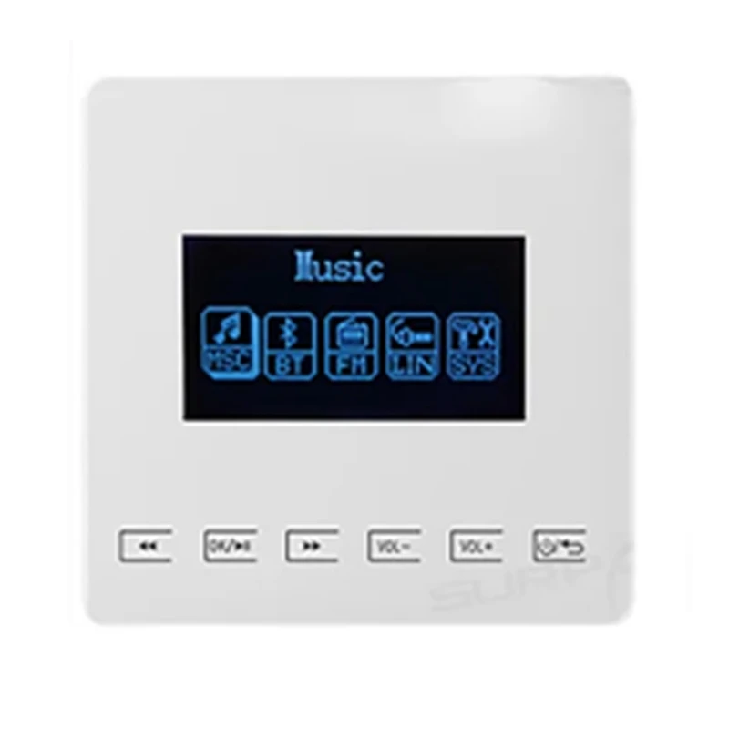 86 Bluetooth Mini Home Background Music System Is Compatible With Wall Mounted Amplifier Touch Key For FM TF White Easy Install