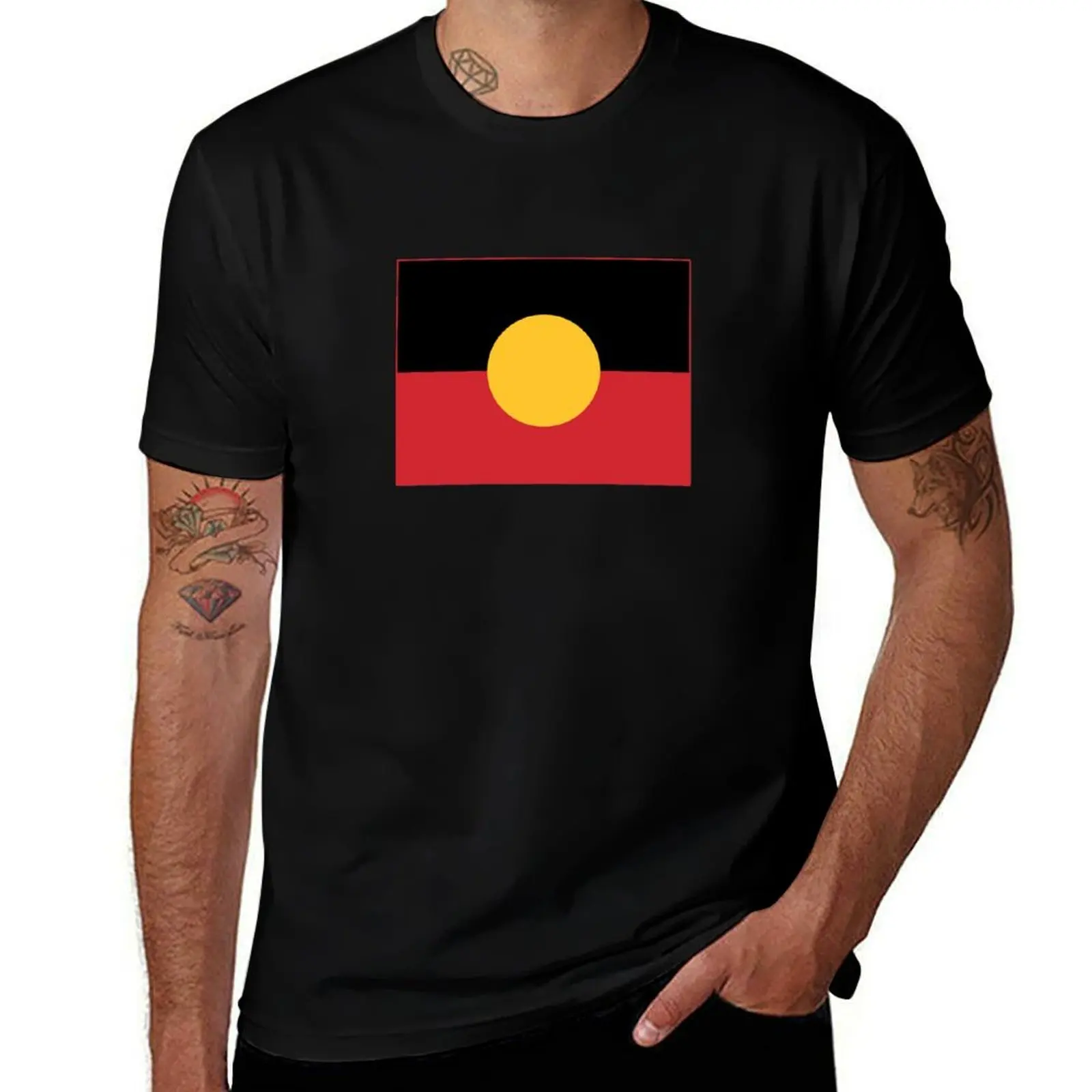 

#003 cotton man man shirts t Aboriginal t t shirts cotton funny T-Shirt for shirt man luxury Flag