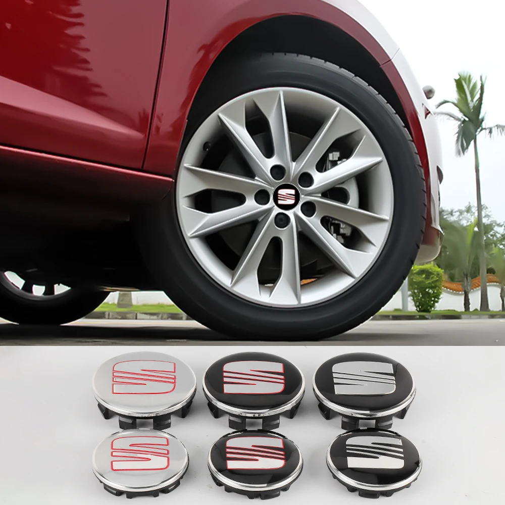 4Pcs 55/63MM Wheel Center Hub Caps Rims Cover Badge Car Accessories  For Seat cupra Ateca Ibiza 6f Leon Mk2 FR E-Racer Formentor