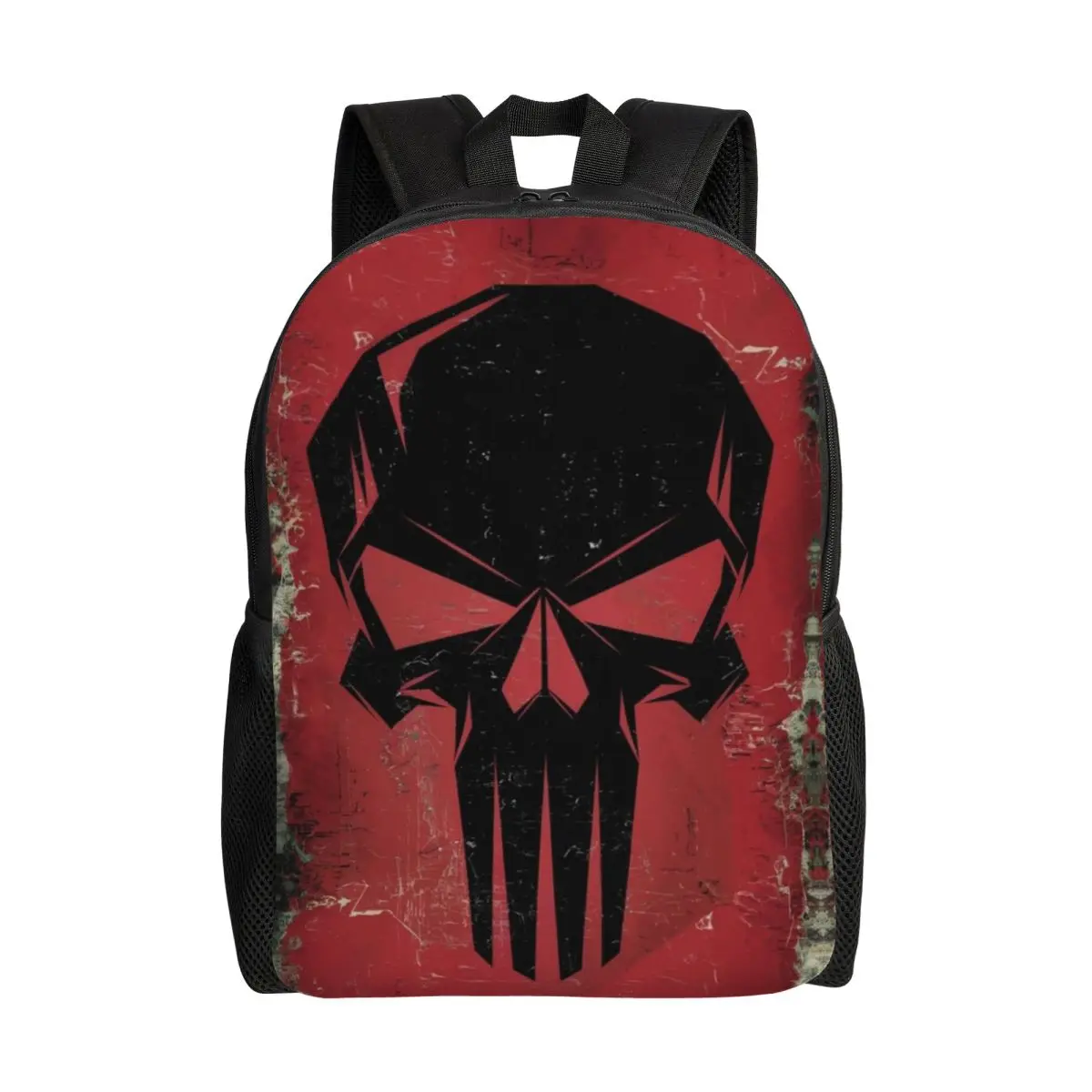 Customized Punisher Skull Symbol Backpack Men Women Basic Bookbag for School College Trendy Superhero Bags
