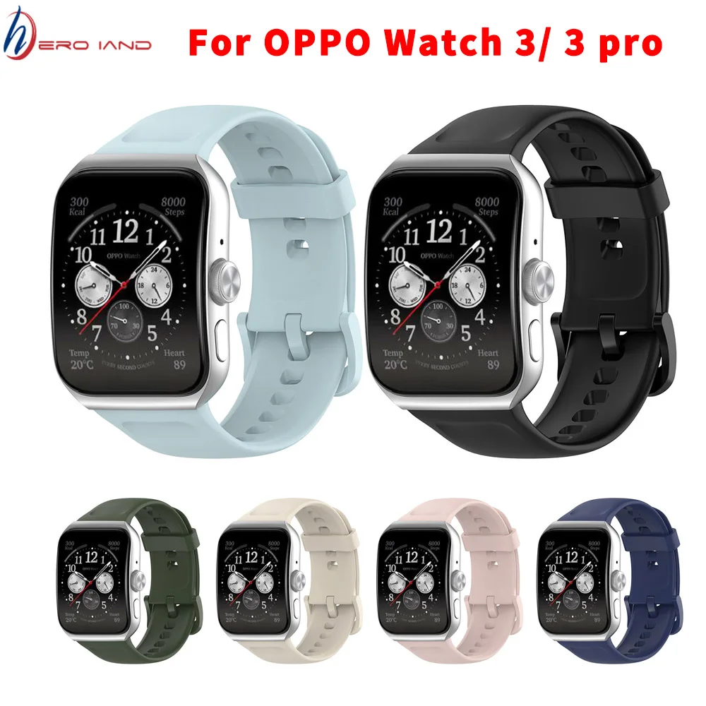 Tali Jam Tangan Silikon Gaya Resmi untuk Oppo Watch 3 Pro Gelang Tangan Pintar Asli Gelang Gelang Pengganti untuk Oppo 3 Tali