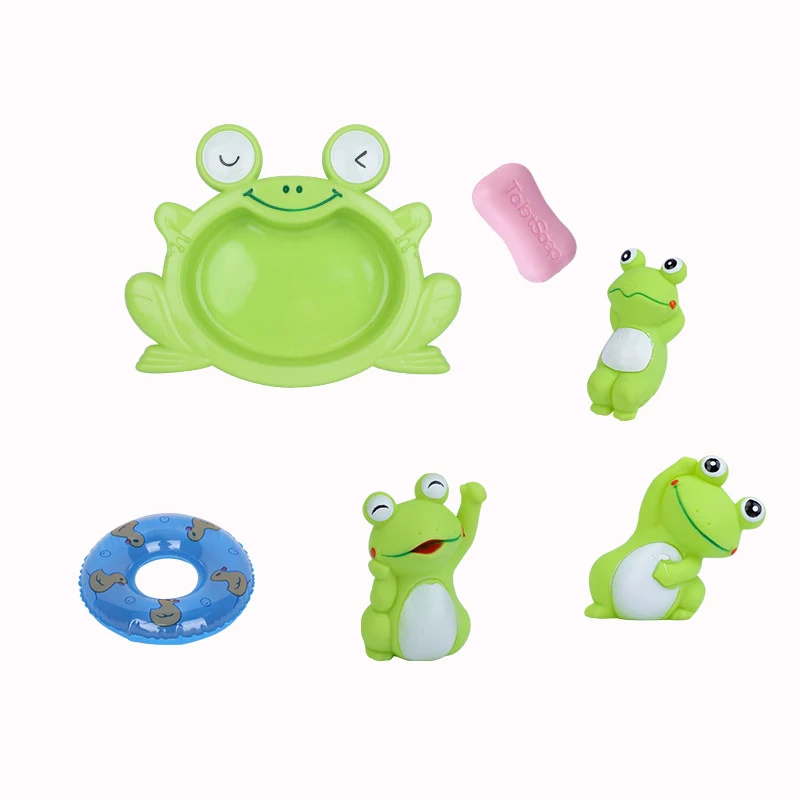 1 conjunto dos desenhos animados bonito lagoa sapo verde brinquedos de água do bebê engraçado animal maluco flutuante brinquedos crianças brinquedo de banho festa de aniversário presente do feriado