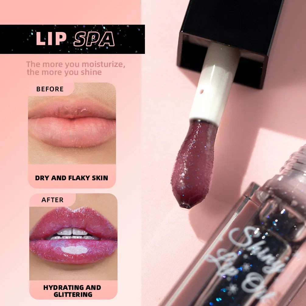 Sexy Temperatura Cambia Colore Olio per labbra Idratante Rosa Viola Trasparente Smalto per labbra Gelatina perlescente Glittter Lip Gloss Trucco