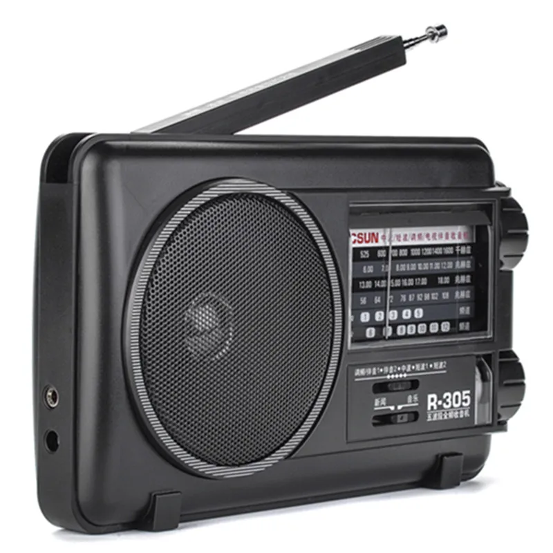 Rortable FM Multi Band Radio Speaker Portableplayer Multiband Shortwave Full Pointer Retro Broadcast Semiconductor Horn MW AC DC