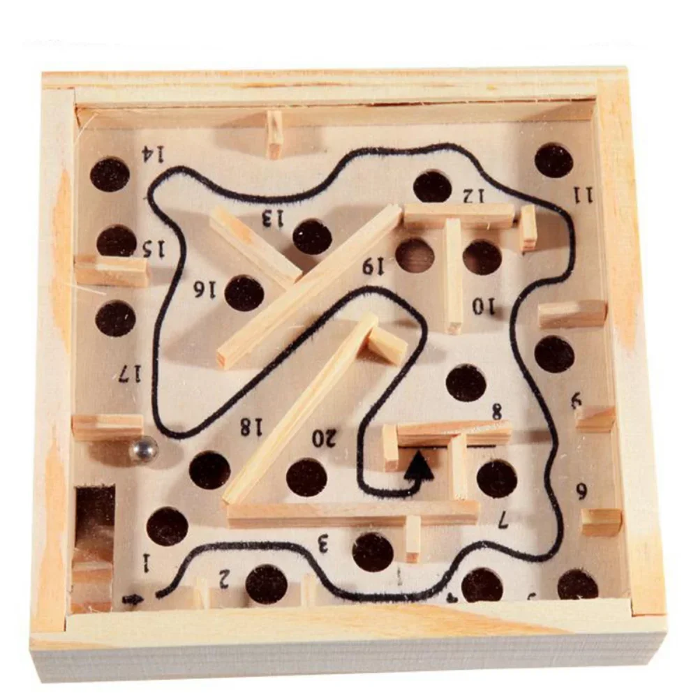 Montessori Labyrinth Puzzle Board  Wooden Toy Game Rolling Toy Ball Maze  Antistress Toy Balance Educational Toys for Children