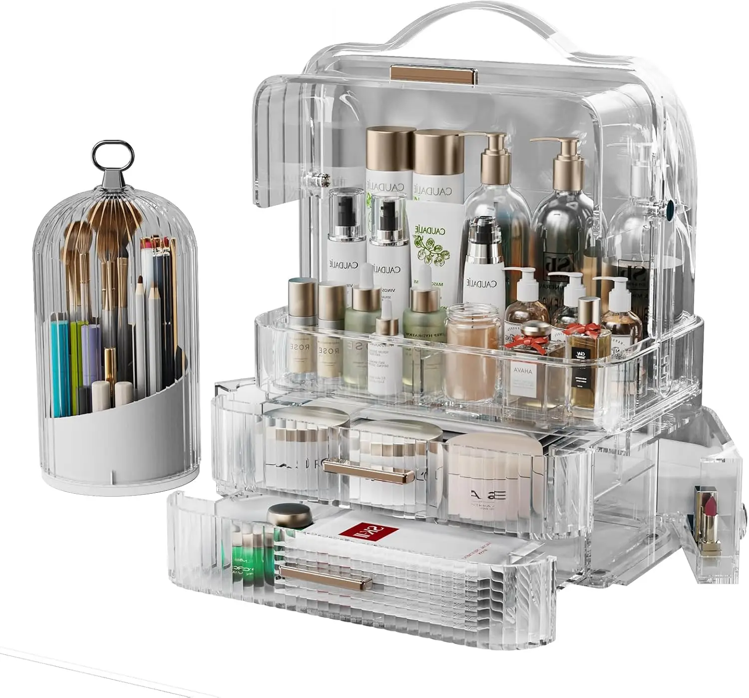 

Makeup Organizer, Skincare Holder Bathroom Counter Organizer, Birthday Mothers Day Gifts for Mom Women Teen Girl, Storage Box Co