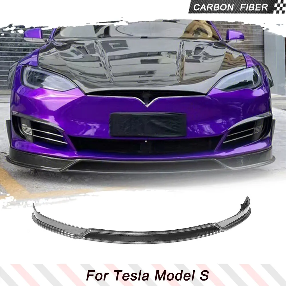 Splitter per Spoiler per paraurti anteriore per auto per Tesla Model S Base Sedan 4-Door 2012 - 2016 kit carrozzeria anteriore in fibra di