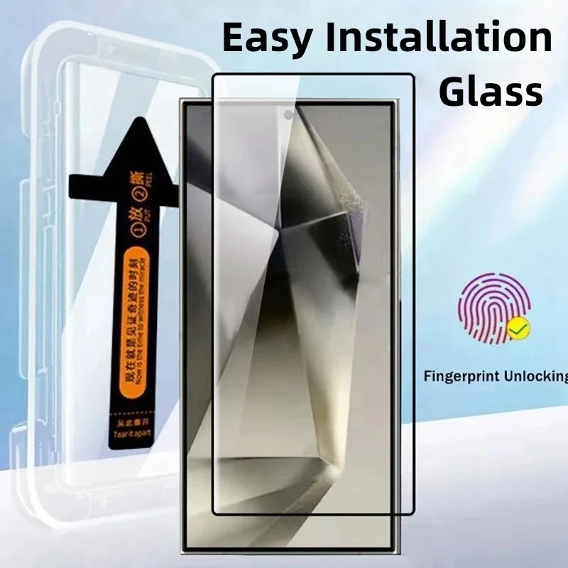 Easy Installation Tempered Glass Film For iphone 15 Glass Apple X XR XS 11 12 13 14 Pro Max Screen Protector Automatic installer