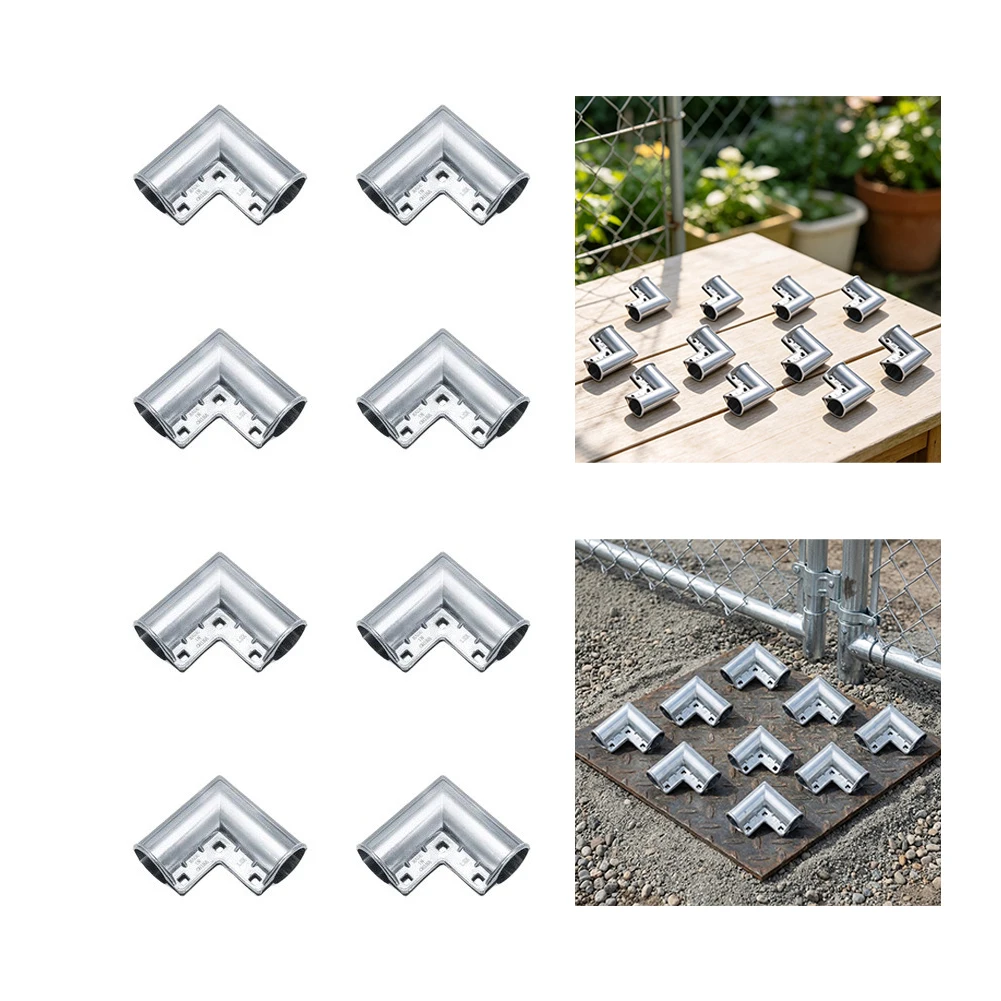 90 Degree Fence Fitting Chain Link Corner Elbow For Fence Repair Silver Compatible With Metal Pipe Frames Fencing