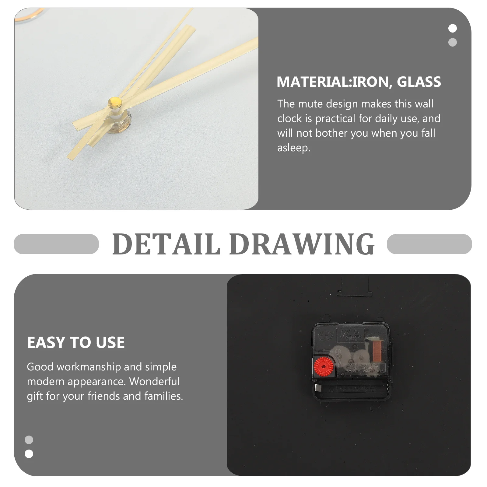 

Wall Clock Modern Silent Mute Design Large Arabic Numerals For Bedroom Living Room Office Decor Home Accessory Analog