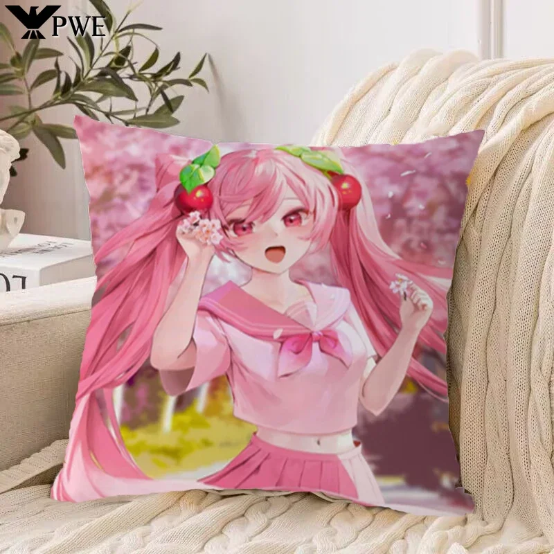 Cushion Cover 40*40 H-Hatsune MIku Pillow Cases Decorative Cushions for Bed Fall Decoration Pillowcase 45*45 Ornamental Pillows