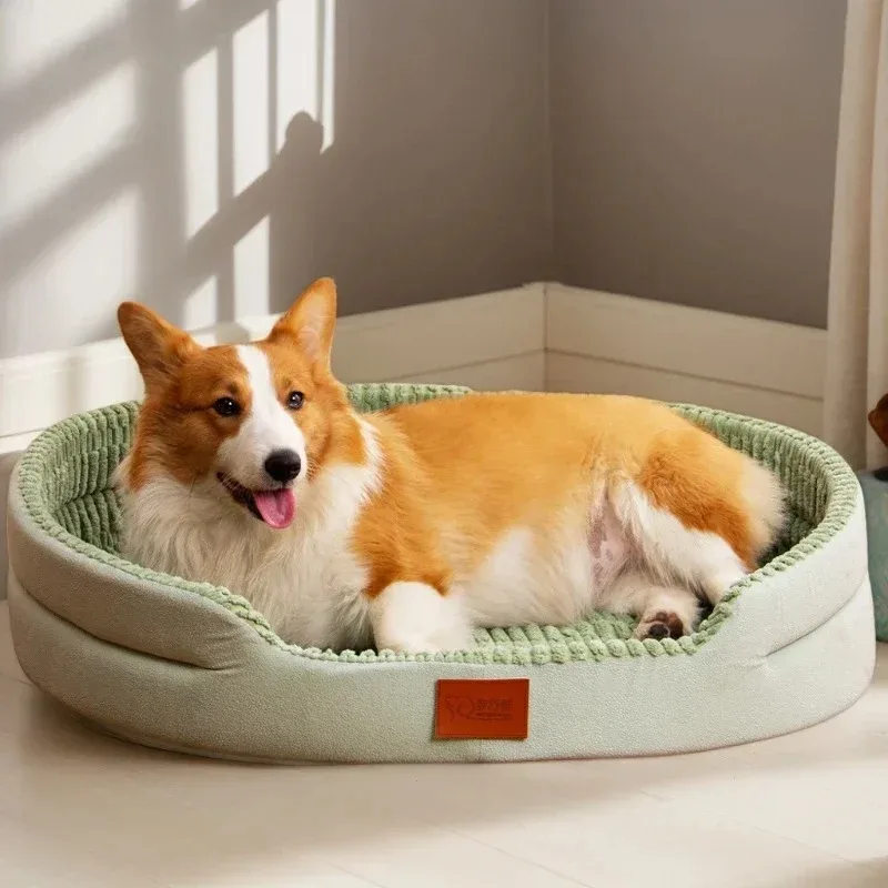 

General Pet Dog Bed Removable Cat Mat Square Plush Kennel Washable Thickening Waterproof Big Medium Small Dog Sofa Bed Cushion
