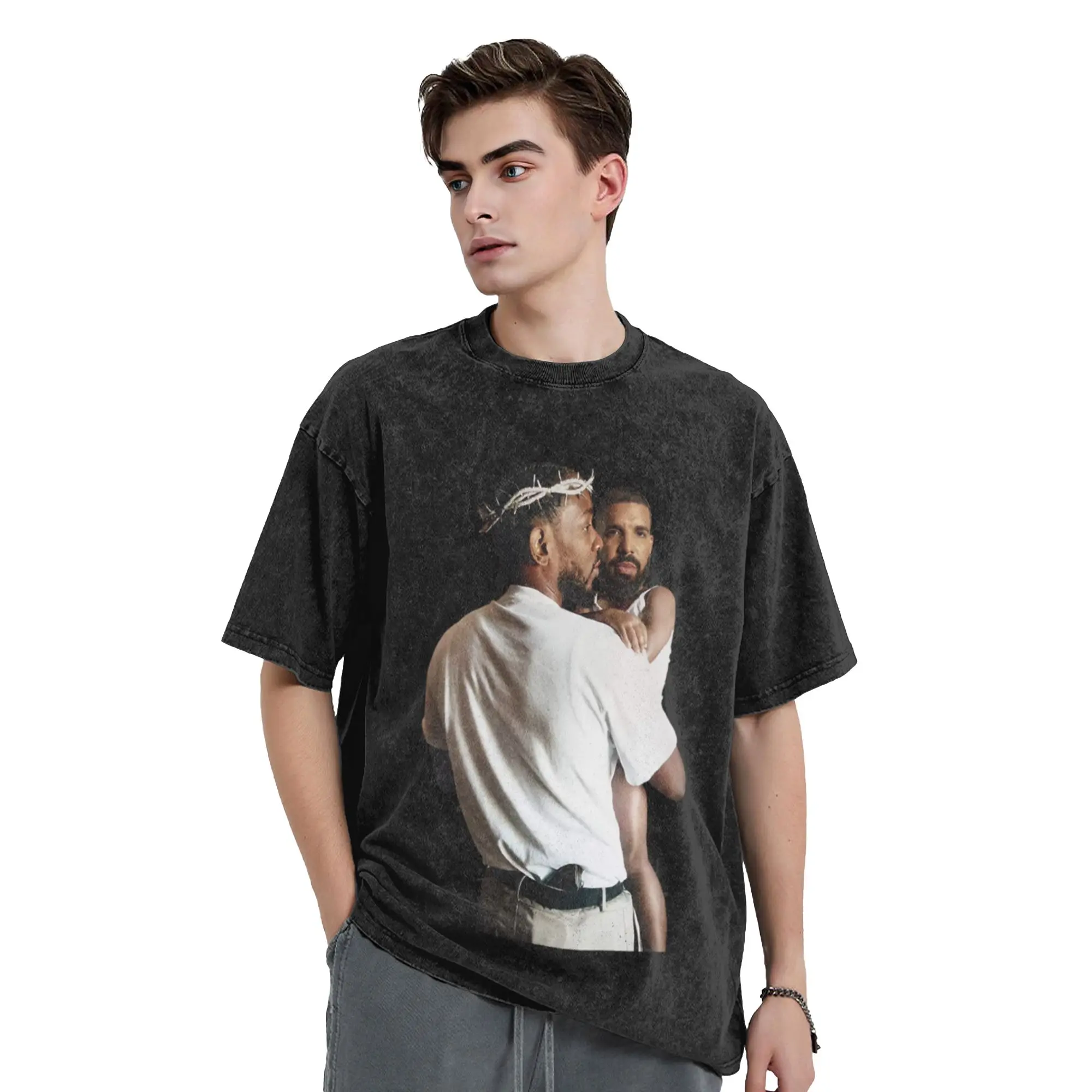Kendrick Lamar Holding Baby Drake Classic Chic A Vintage Oversized Cotton Unisex T-Shirts