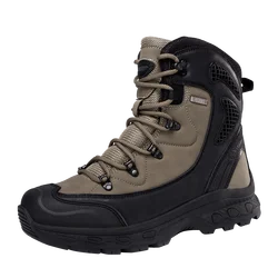 VIPOL 2025 New Men's Outdoor Hiking Shoes with Thick Soles Waterproof Men Outdoor Army Boots Platform Boots