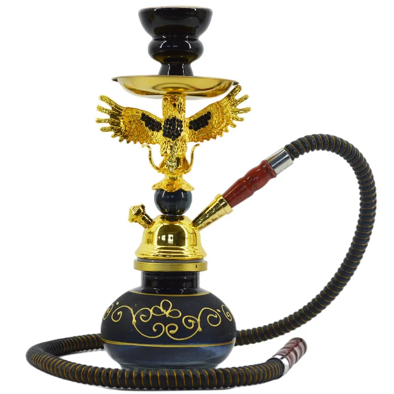 Arab Glass Eagle Shisha Hookah Set With Hookah Hose Ceramic Bowl Cachimba Nargile Sheesha Narguile Chicha Hookah Water Pipe