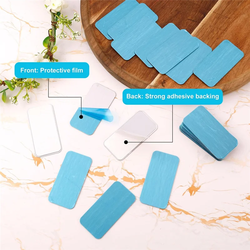 THIVN-24Pcs Adhesive Metal Plates For Magnetic Mounts, 2.36X1.18In Metal Strips With Adhesive For Non-Steel Vent Use