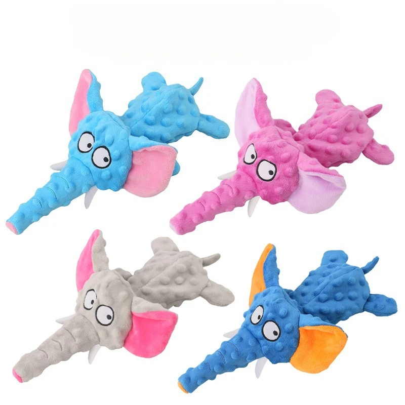 

Pet Plush Toy Dog Calming Elephant Companion Sleeping Toys Chew Toy Durable Squeaky for Puppy Pet Teeth Cleaning Chew Pet Toy