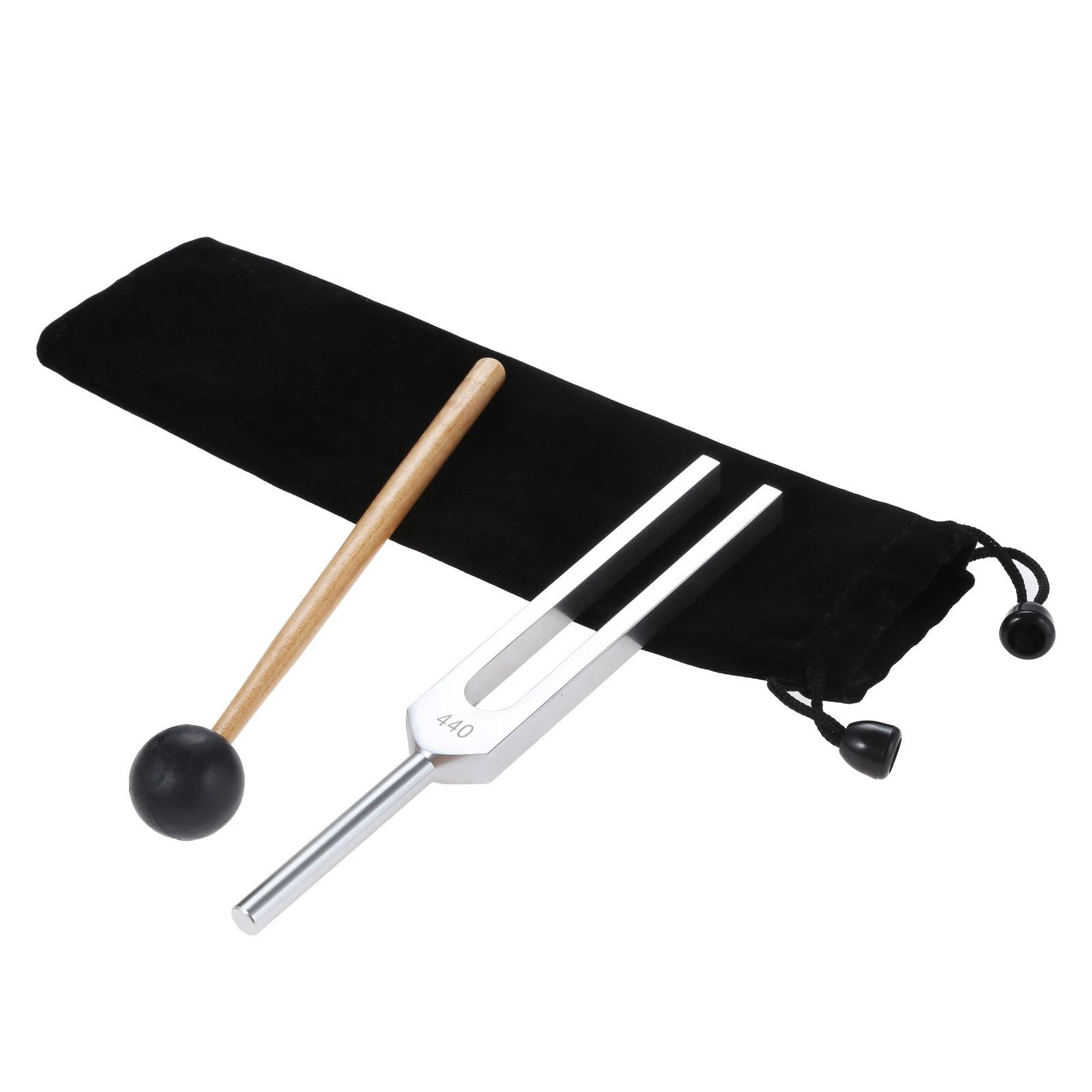 1Pc 440Hz Tuning Fork Set with Hammer Storage Bag for Violin Piano Guitar Ukulele Sound Therapy Meditation Repair Parts