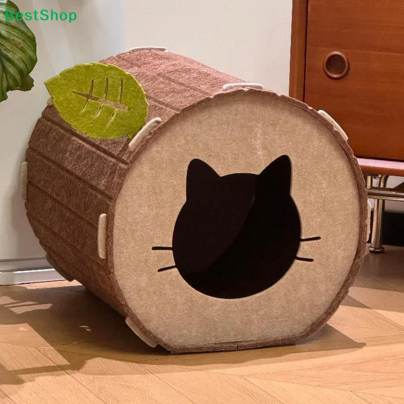 【Q】洗濯可能なフェルト製猫用ベッド。可愛らしい木の切り株の - Interior Design Warm のレビューと価格