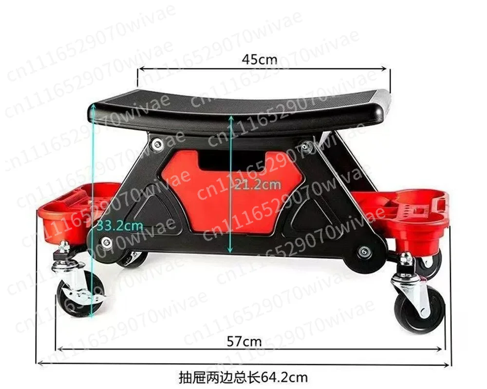Multi-Function Rolling Car Detailing Stool, Mobile Repair Bench for Polishing, Window Tinting, Auto Washing & Maintenance