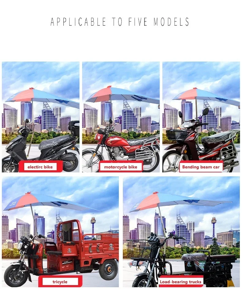 New style motorcycle umbrella windproof electrical Scooter Bicycle Bike Motorbike PVC canopy for rain and sunshade