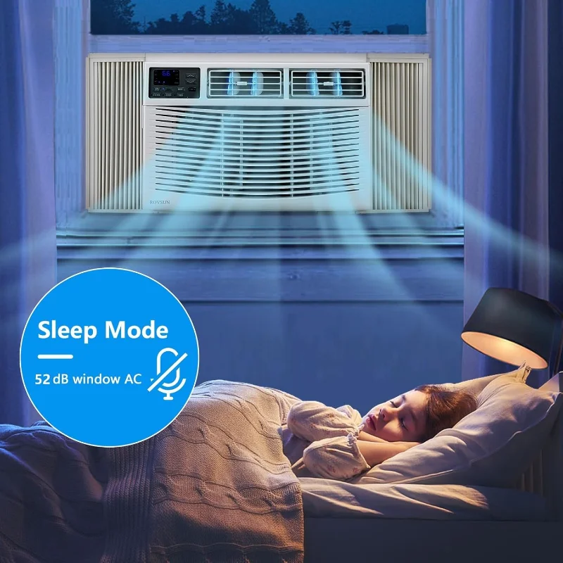 ROVSUN 8000 BTU Air Conditioner Window Unit with Heat, 4-in-1 Window AC Unit Cooler, Heater, Dehumidifier & Fan with Timer