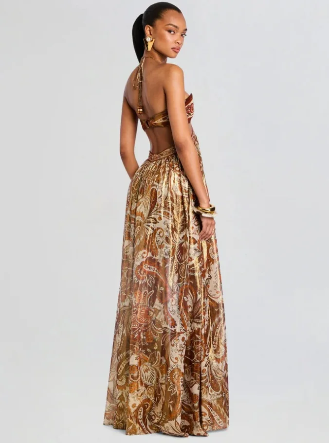 

Luxurious Dress FigureShaping Flattering Backless Dress Seductive Evening Cocktail Gown Sumptuous Satin Spaghetti Dress