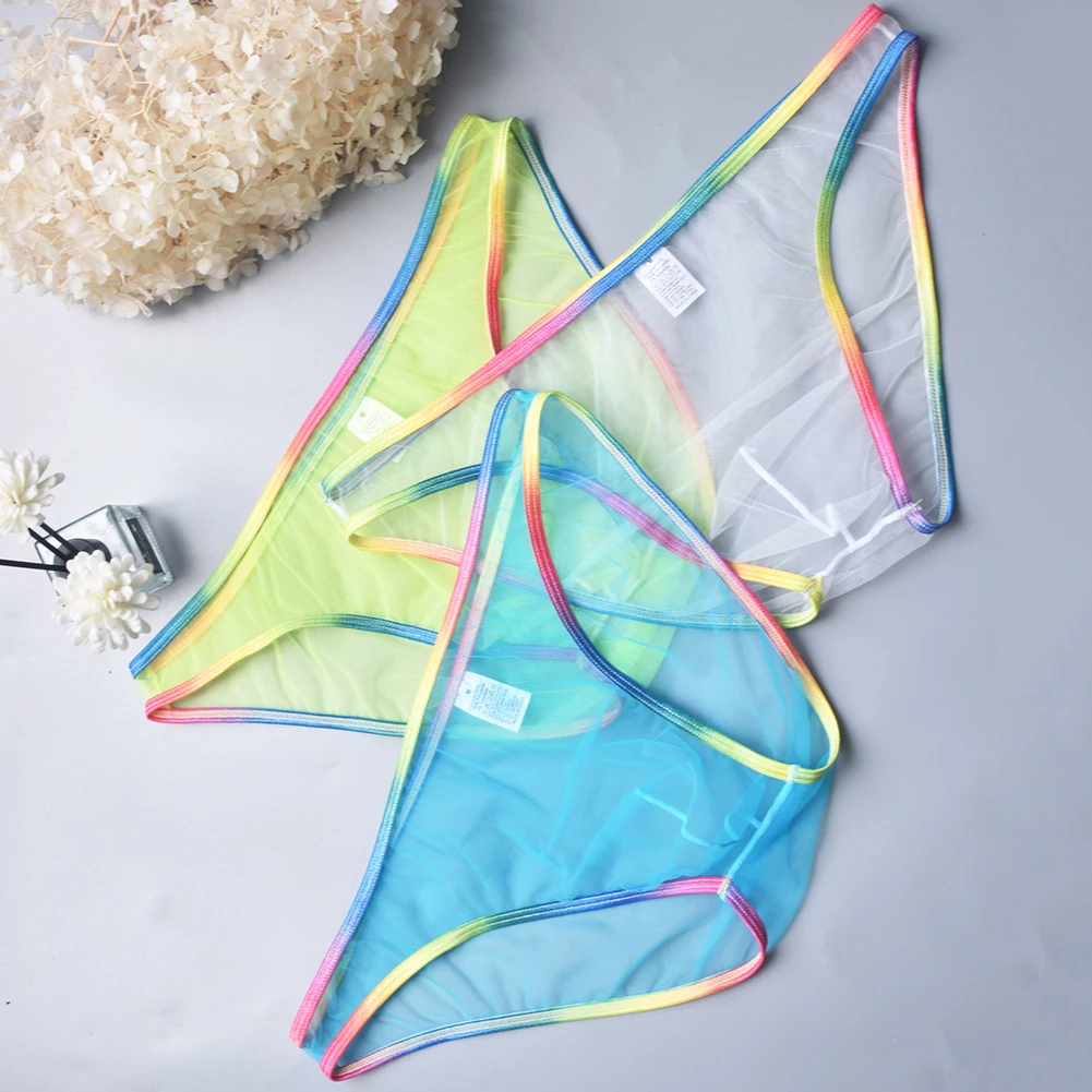 

1pc Sexy Mens Low Waist Briefs Sheer Mesh Lightweight Breathable Panties Man Underwear Lingerie Bulge Pouch
