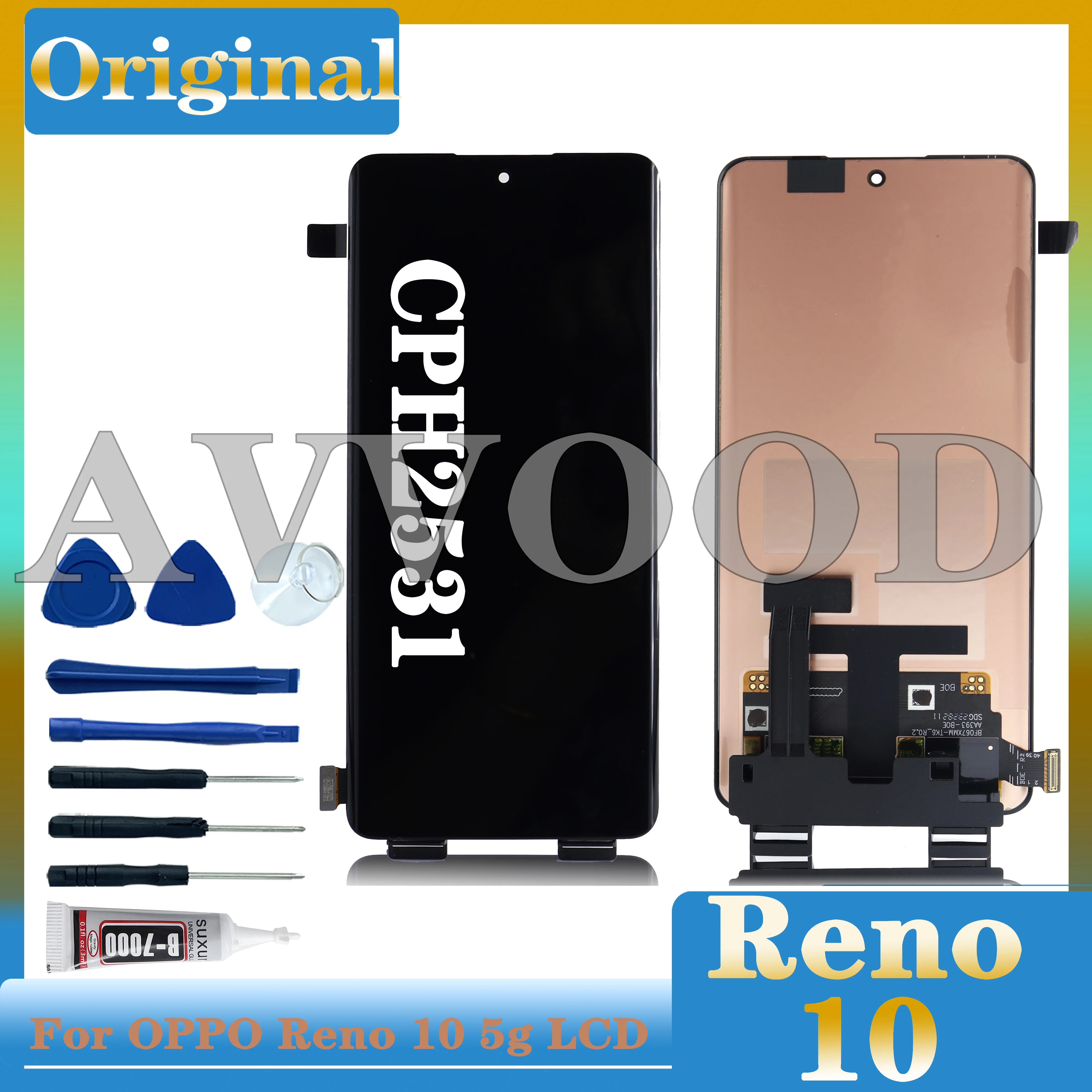 6.7\'\'Original AMOLED For Oppo Reno 10 LCD CPH2531 Display Touch Screen Digitizer Assembly For Oppo Reno10 5g LCD Display Replace