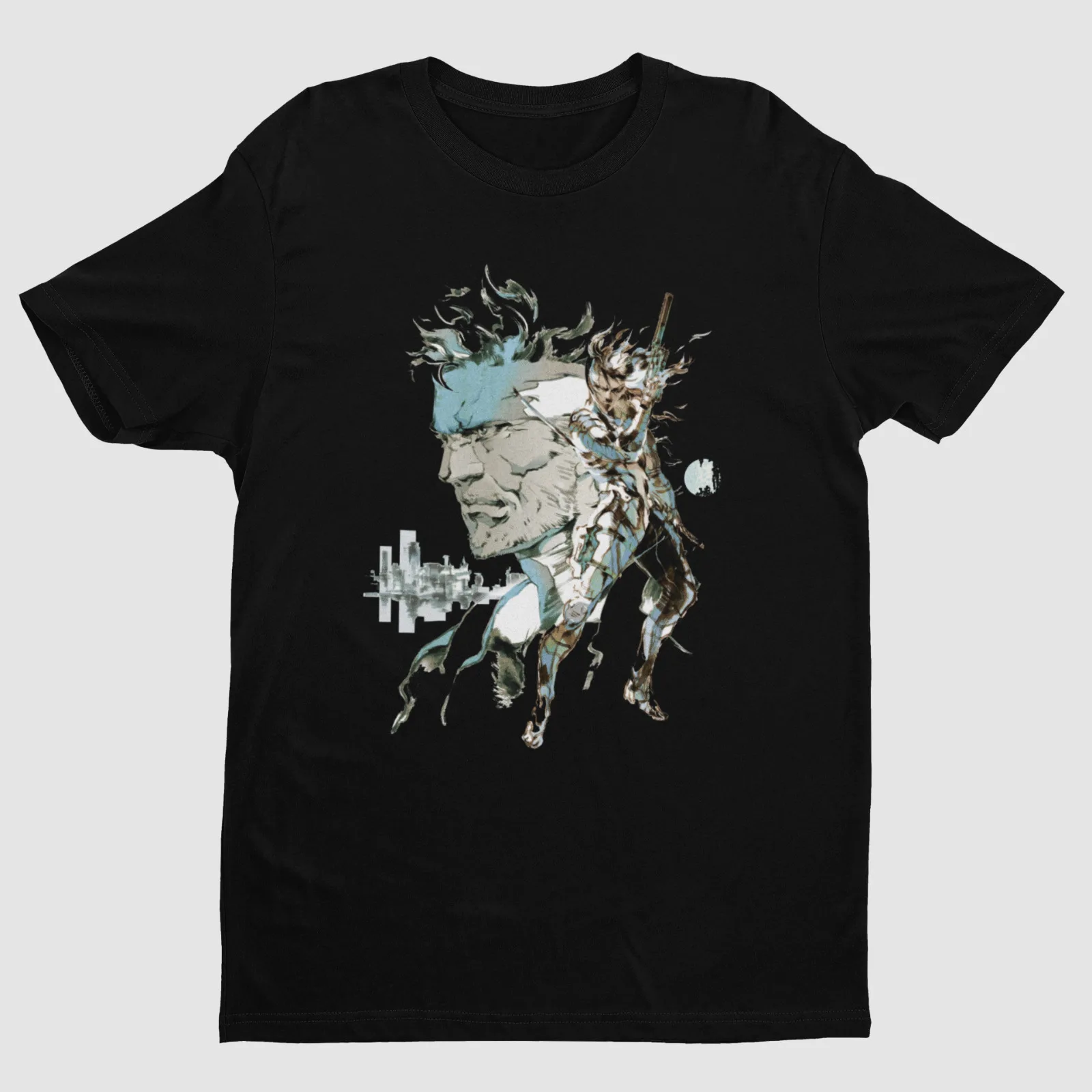 

Snake & Raiden MGSII Son of Liberty Key Art Premium Unisex T Shirt | Gamer Gifts