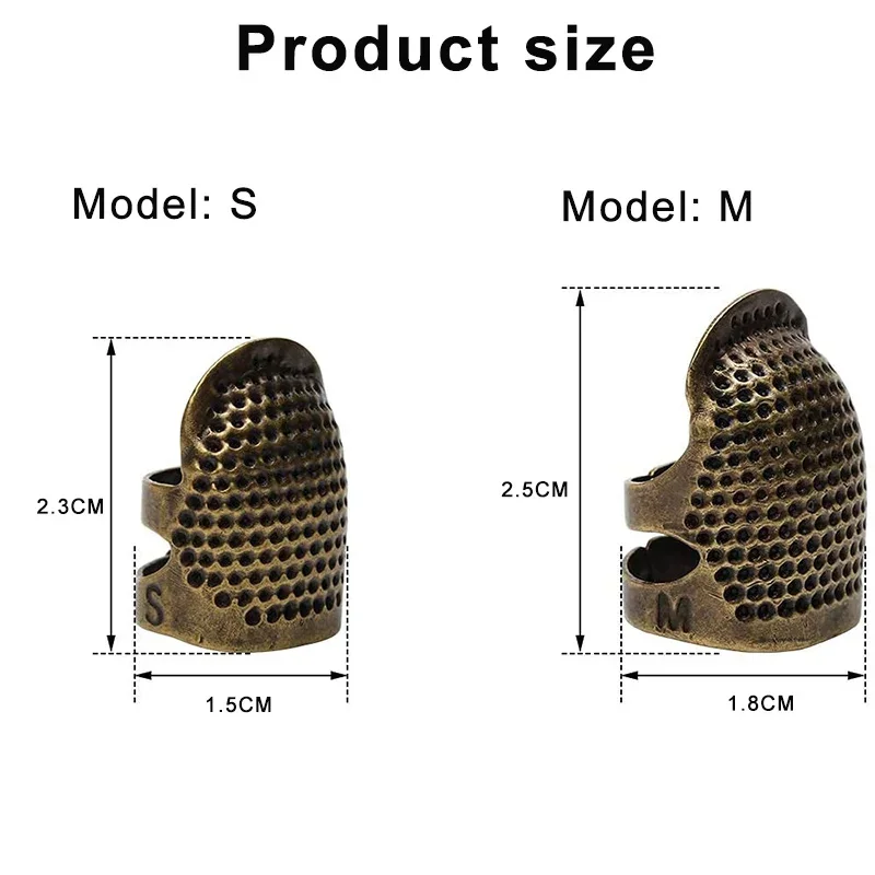 Dedal de costura de 1 a 3 piezas, Protector de dedo de Metal, anillo de protección, herramienta de costura DIY