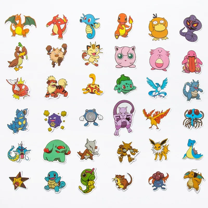 50PCS Pokemon Stickers Kawaii Computer Anime Girls Laptop Car Cool Cute Kids stickers packCartoon Funny Bike Toys Helmet Classic