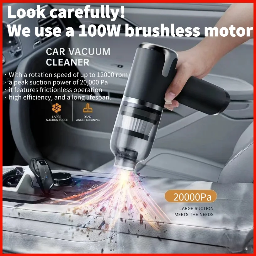 

2-in-1 car vacuum cleaner and hair dryer, wireless handheld cordless portable design, brushless motor, household vacuum cleaner