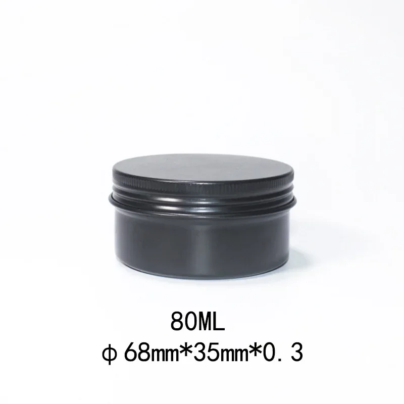 20pcs 10ml-100ml Black Tin Box Lip Balm Sample Aluminium Tin Jars Candle Box Tea Cans DIY Metal Gift Box For Packaging Container
