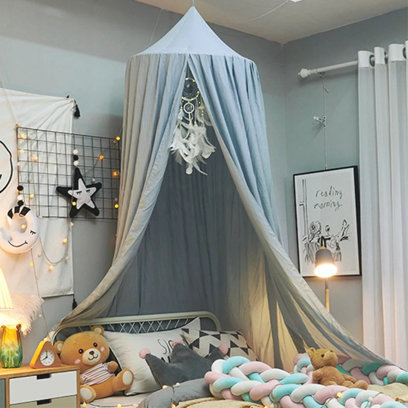 Dome Bed Curtain Children's Windscreen Crib Surround Bed Head Decoration Shading Mosquito Net Bed Tent Large Size Castle Game