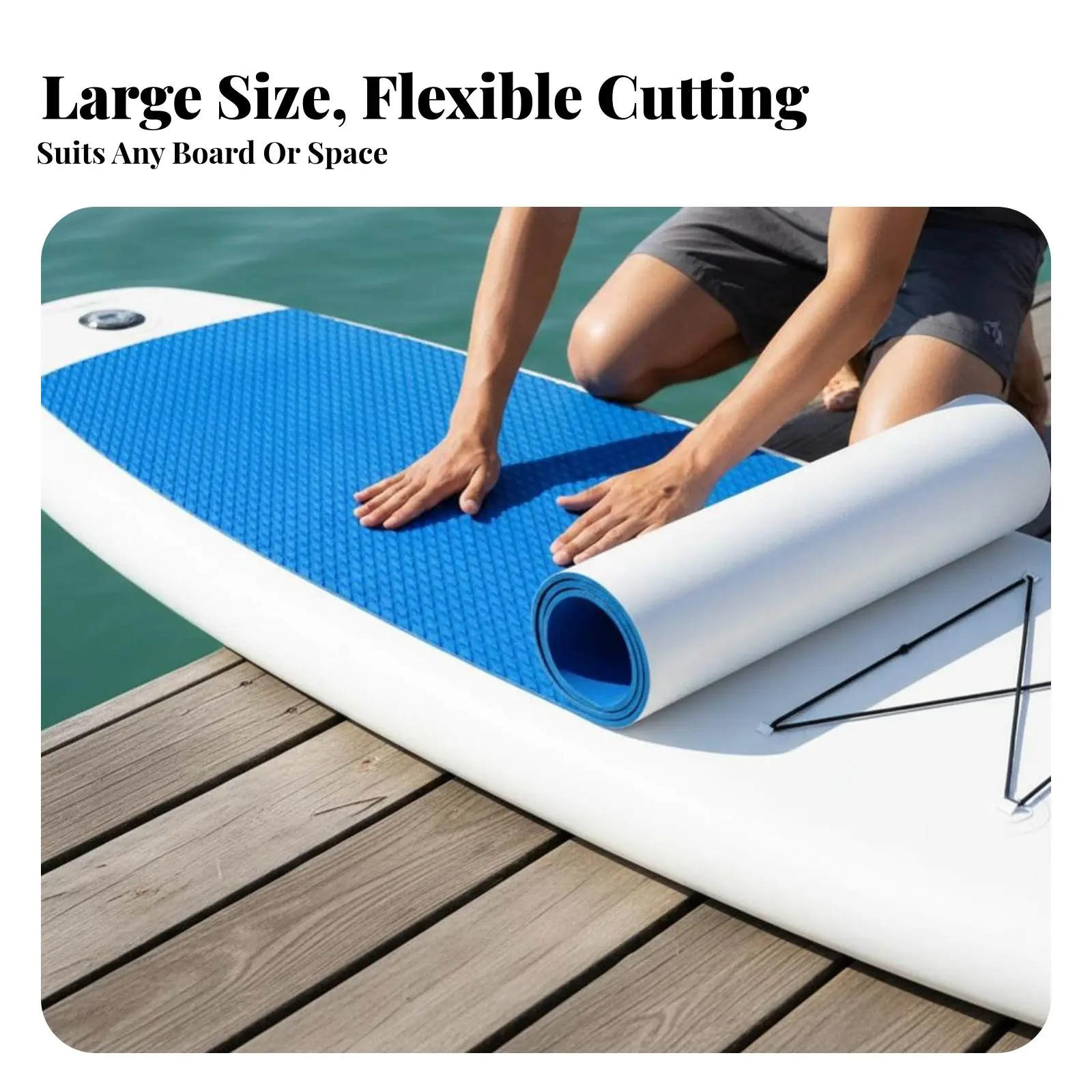 

Surfboard Non-Slip Pad, Foam Geometric Texture, Cuttable Tail Mat, Stand-Up Paddle Board & Kayak Accessory, Boat Deck Mat