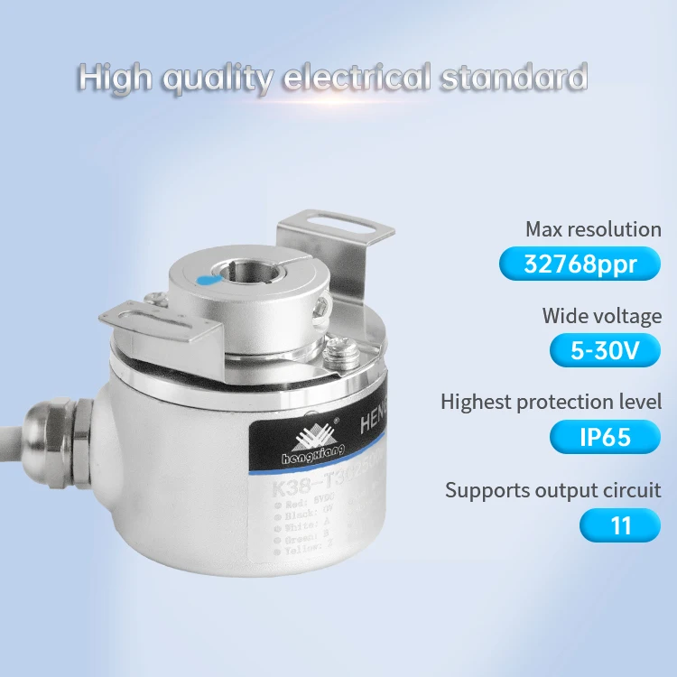 

HENGXIANG K38 Rotary Hollow Shaft Blind Hole 6-8mm IP50 IP65 Incremental Position Measurement 1000ppr Plc Controller Encoder